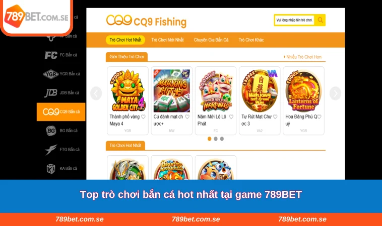 Top trò chơi bắn cá hot nhất tại game 789BET