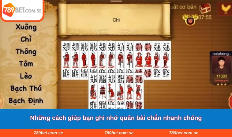 Những cách giúp bạn ghi nhớ quân bài chắn nhanh chóng
