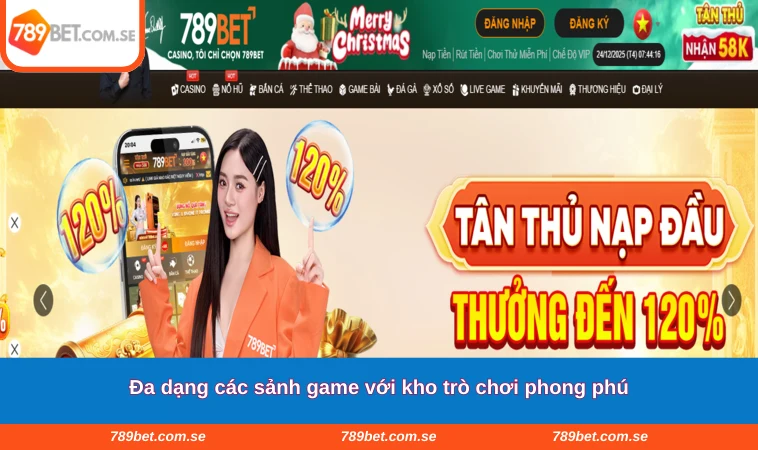 Đa dạng các sảnh game với kho trò chơi phong phú