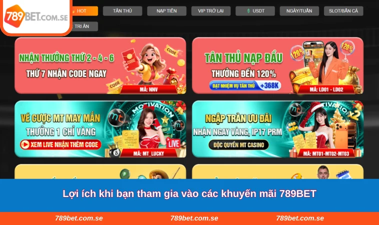 Lợi ích khi bạn tham gia vào các khuyến mãi 789BET