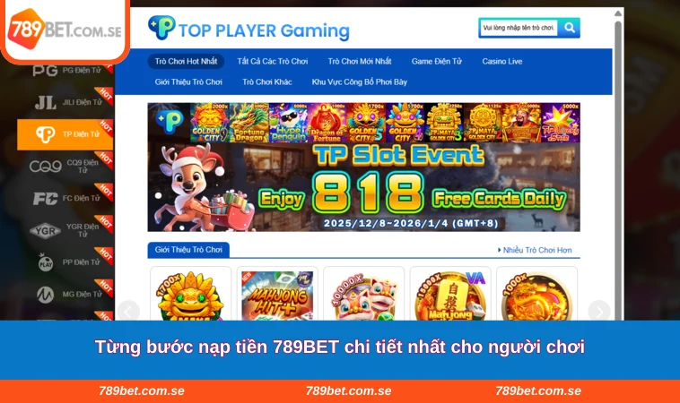 Từng bước nạp tiền 789BET chi tiết nhất cho người chơi